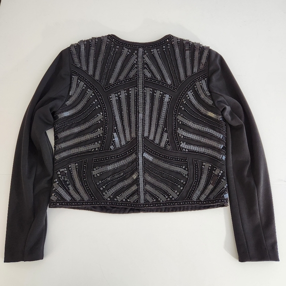 CACHE Embellished Sequin & Beads Evening Dress Black Jacket Medium - Picture 12 of 16